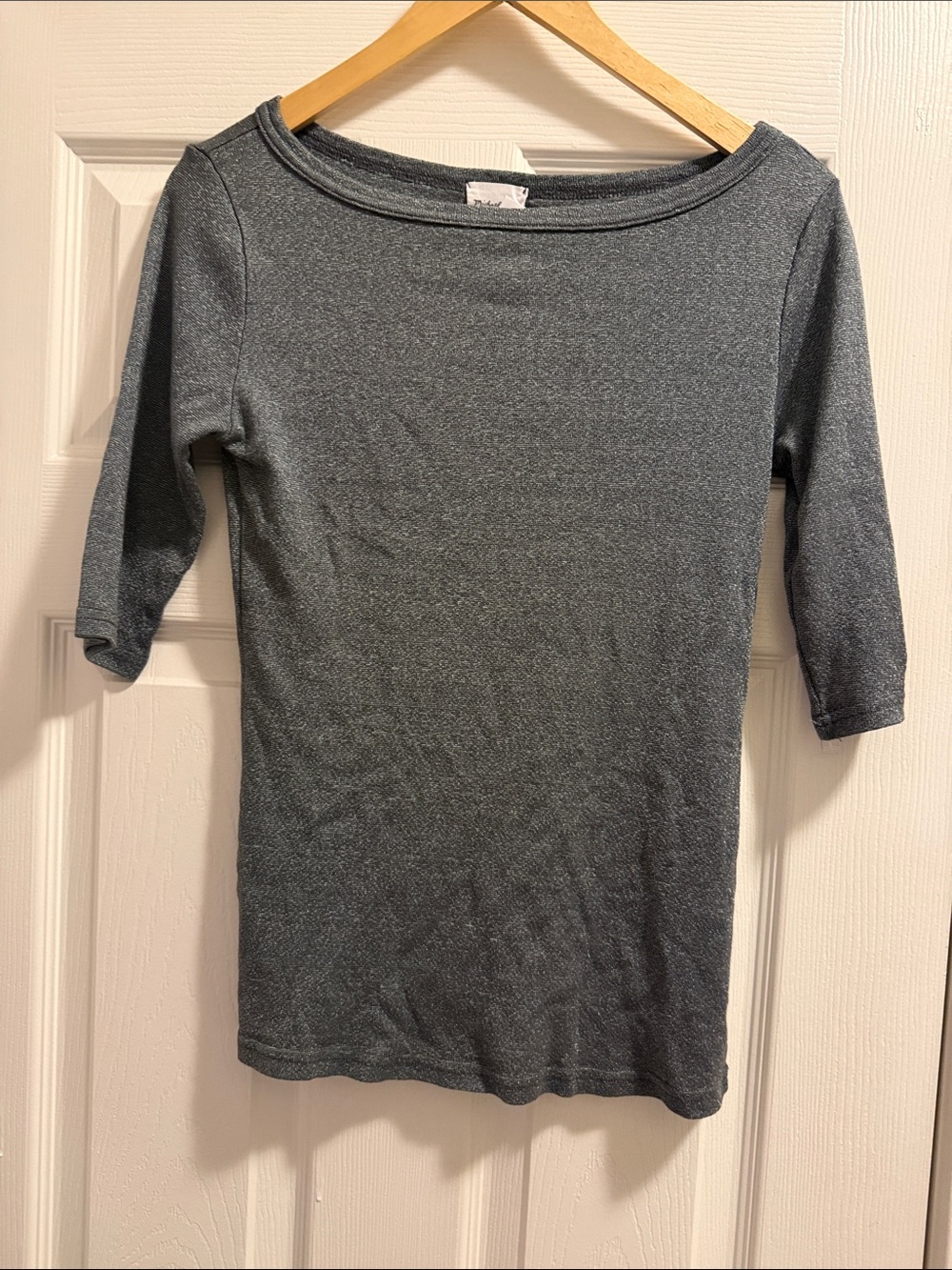 Anthropologie x Michael Stars Silver Heather Gray Boatneck Top XS/S EUC